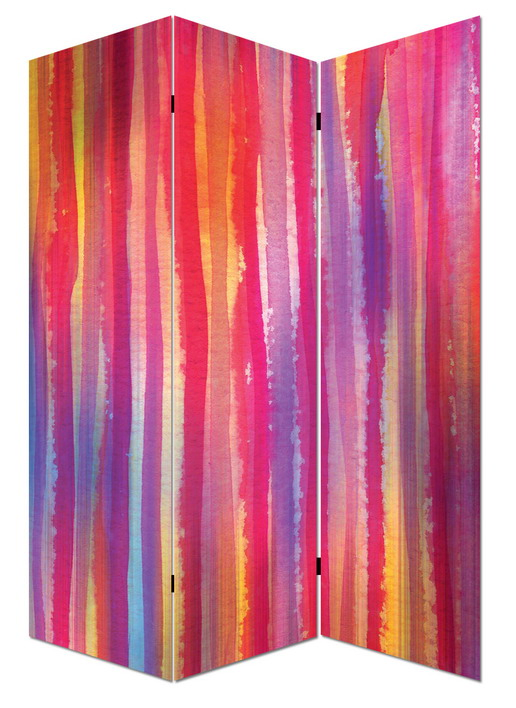 Decorative Tropical Plant 3 Panel Canvas/Wooden Folding Home Room Dividers