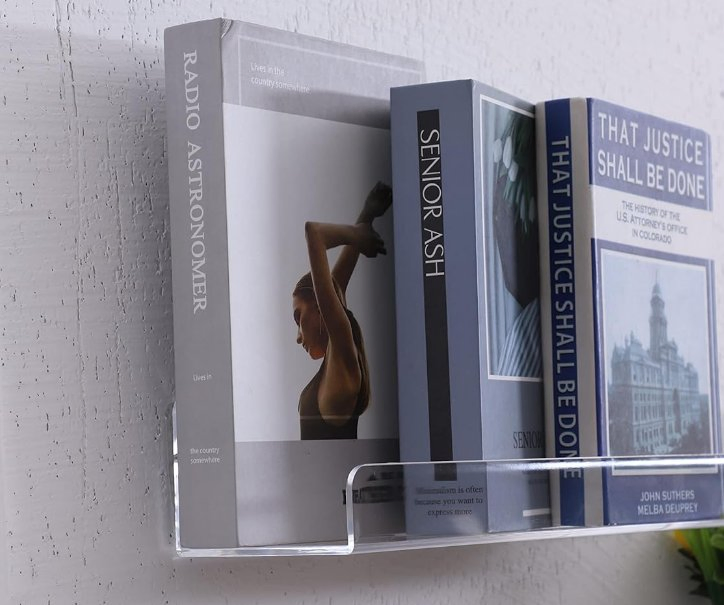 Transparent U-Shaped Wall-Mounted Acrylic Floating Shelf for Home Decor