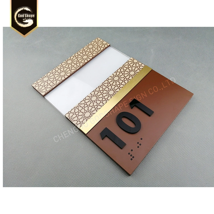 Custom Wood Finish Signs Door Number Plate Signage