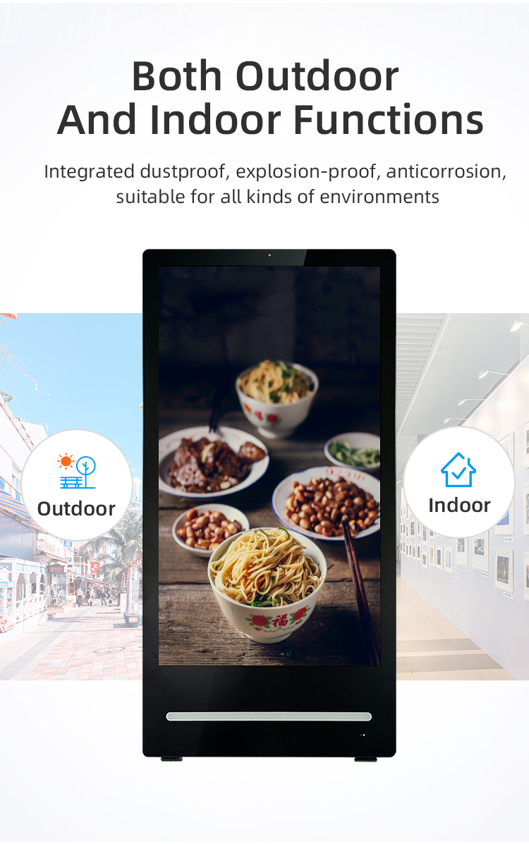 Weatherproof 43-Inch Digital Signage Screen in Stylish Wood Case