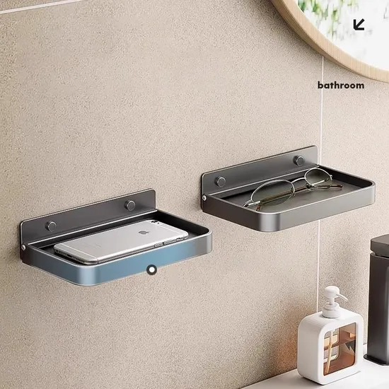 Wall-Mounted Floating Kitchen Bathroom Foldable Soap Shelves Hh004_14