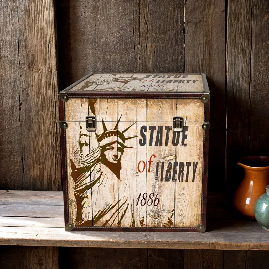 Night Stand Statue Liberty 1886 with 4 Drawer for Bed Room