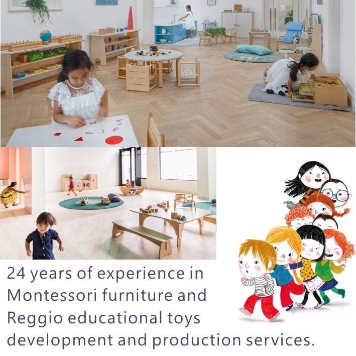 EMA Children Playroom Storage Partition Furniture for Kindergarten with Rounded Edges