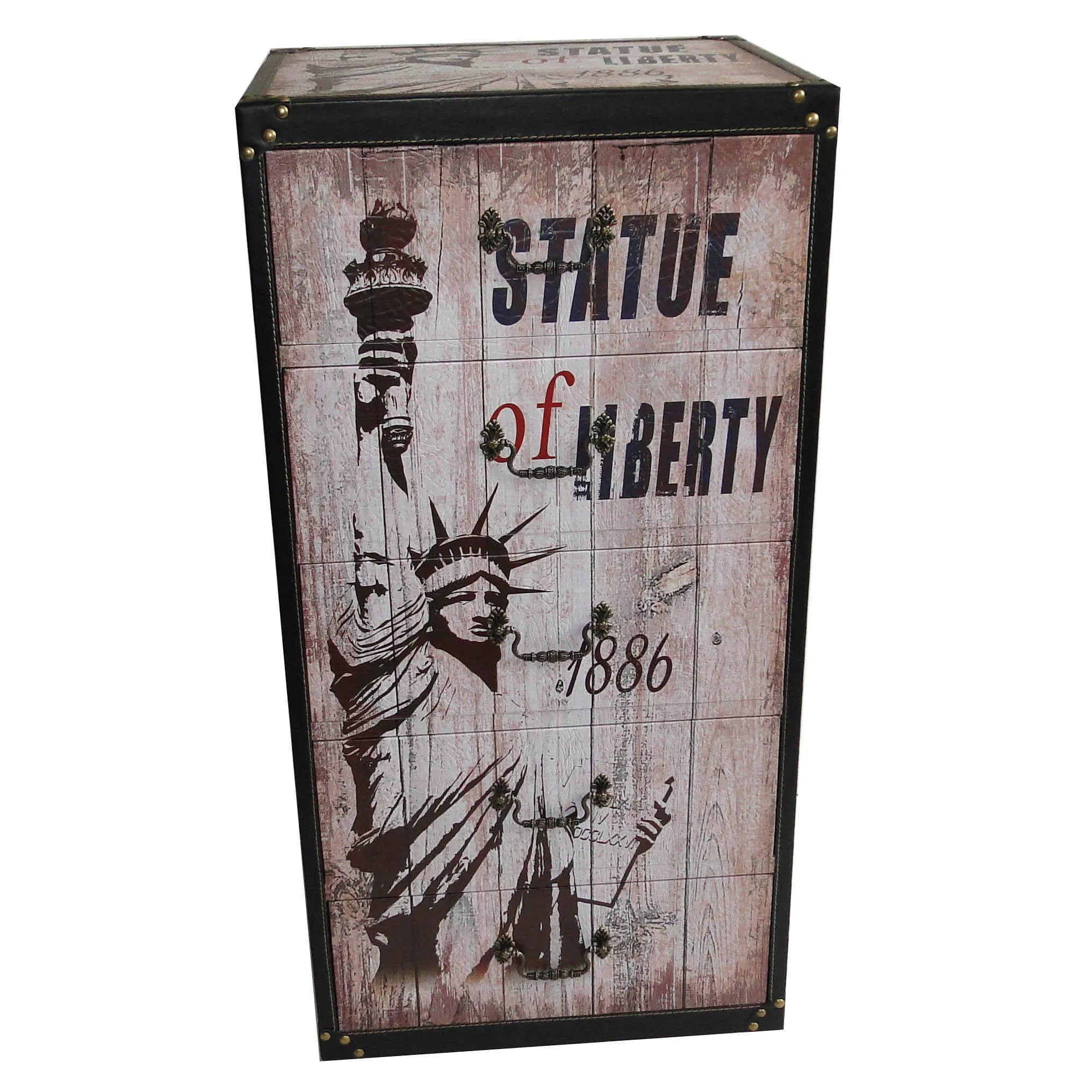 Night Stand Statue Liberty 1886 with 4 Drawer for Bed Room