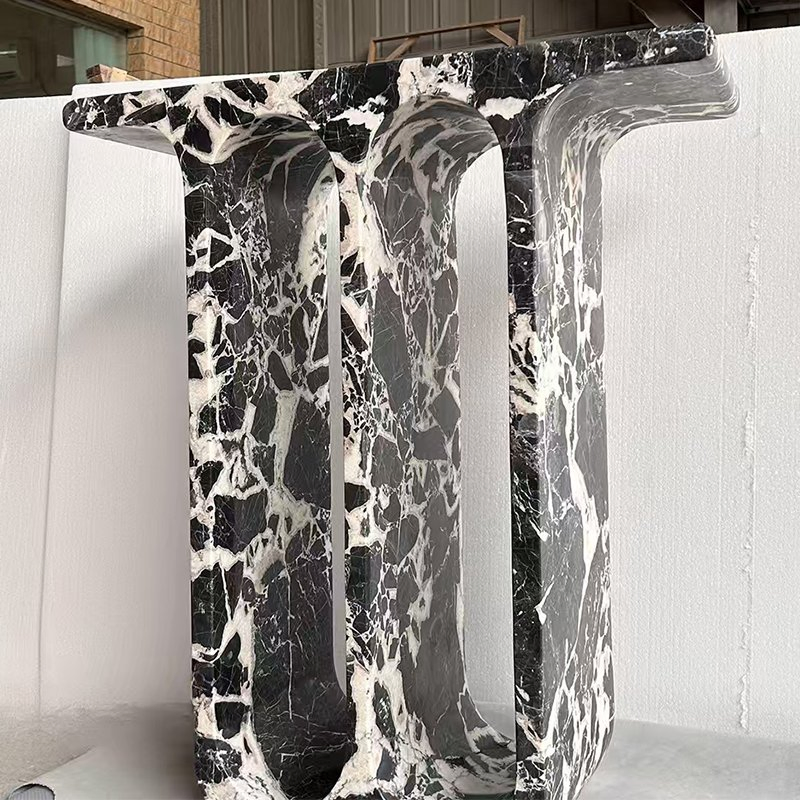 Black Marble Arch Console Table Furniture Sofa Modern Marble Side Entryway Table