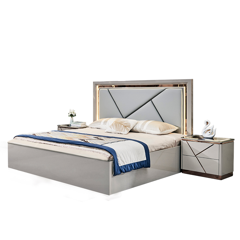 Modern Minimalist Wooden Nightstand with 2-Layer Drawers Large Storage Bedside Cabinet for Bedroom