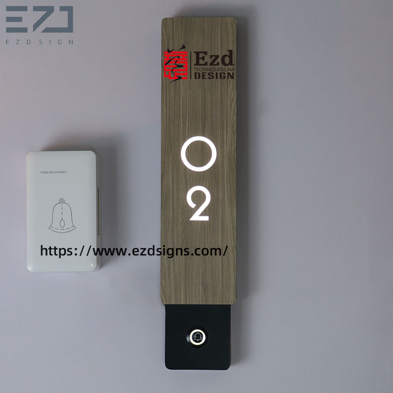 Ezd Custom Stainless Steel Wooden Apartment Hotel Room Number Door Plate Signage