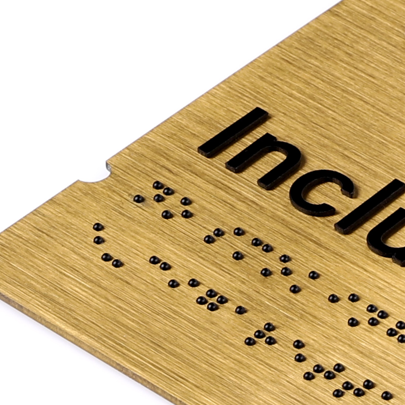 Custom Ada Braille Sign Raised Letters Plaque Metal Bead Braille Signage