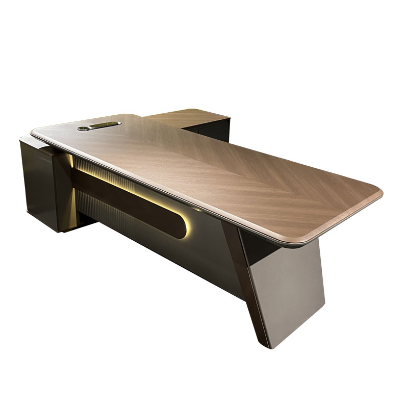 Liyu Office Commercial Furniture Metal Leg Large Office Director Computer Executive Wooden Table Work Desk