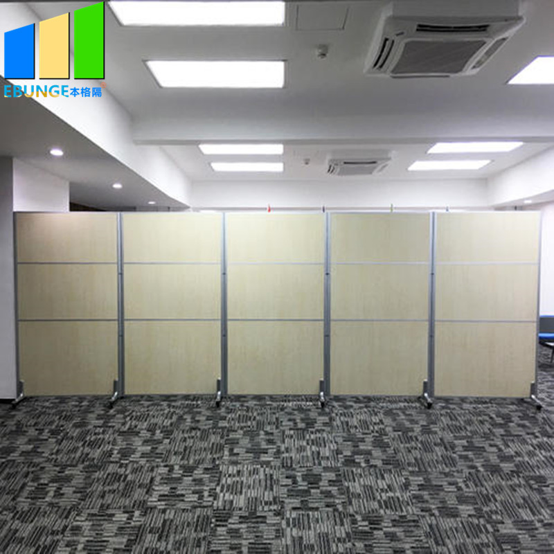 Foldable Room Divider on Wheels DIY Interior Wood Partition Wall on Wheel