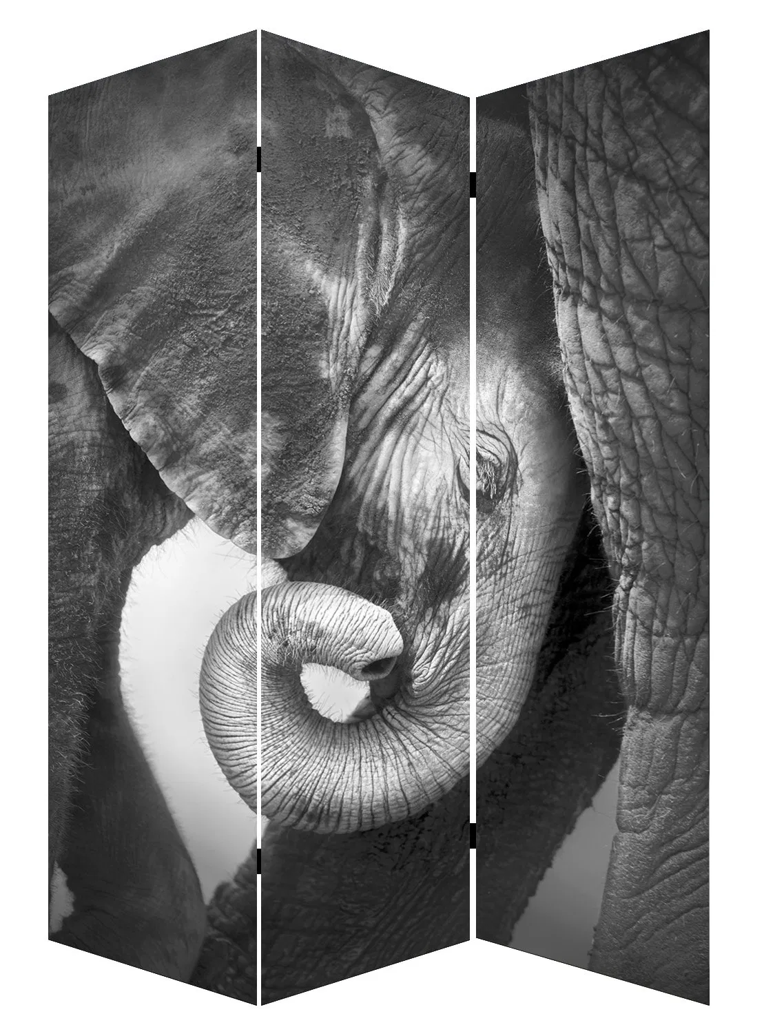 Hot Selling Elephant Indian Style Colorful Print 3 Panel Canvas/Wooden Screen &amp; Room Dividers