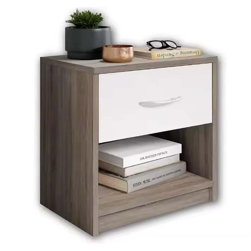 One Drawer Nightstand Wooden Custom for Bedroom Set