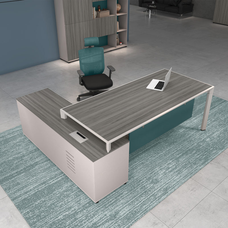 Wholesale Market Brown Executive Office Furniture Wooden Computer Table Office Desk with Office Chair