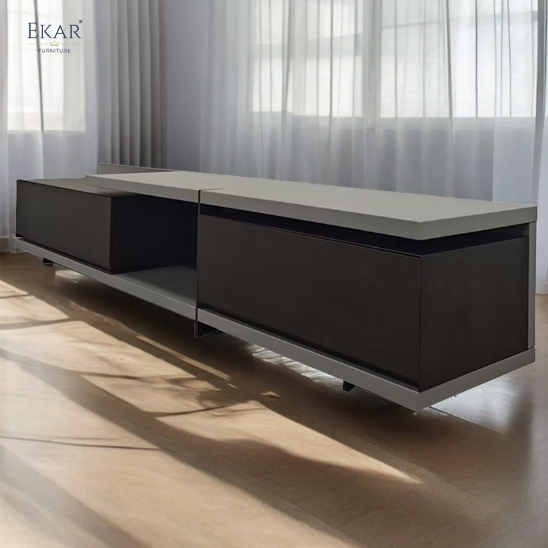 Aura Floating TV Stand Minimalist Media Console with Hidden Storage, Solid Wood &amp; Metal Frame for Modern Living Rooms