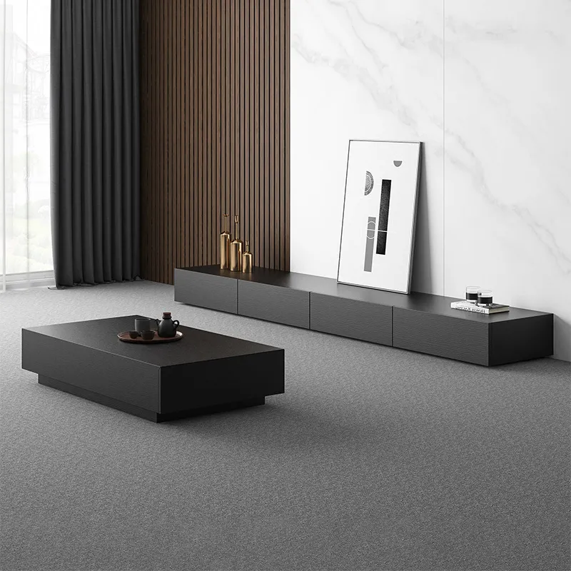 Minimalist Black Low-Profile TV Stand