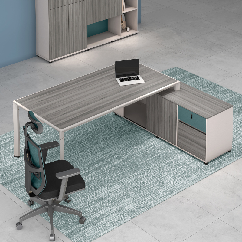 Wholesale Market Brown Executive Office Furniture Wooden Computer Table Office Desk with Office Chair