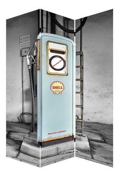 Flower Furniture Wood Panel Movable Folding Screen Canvas Room Divider for Living Room