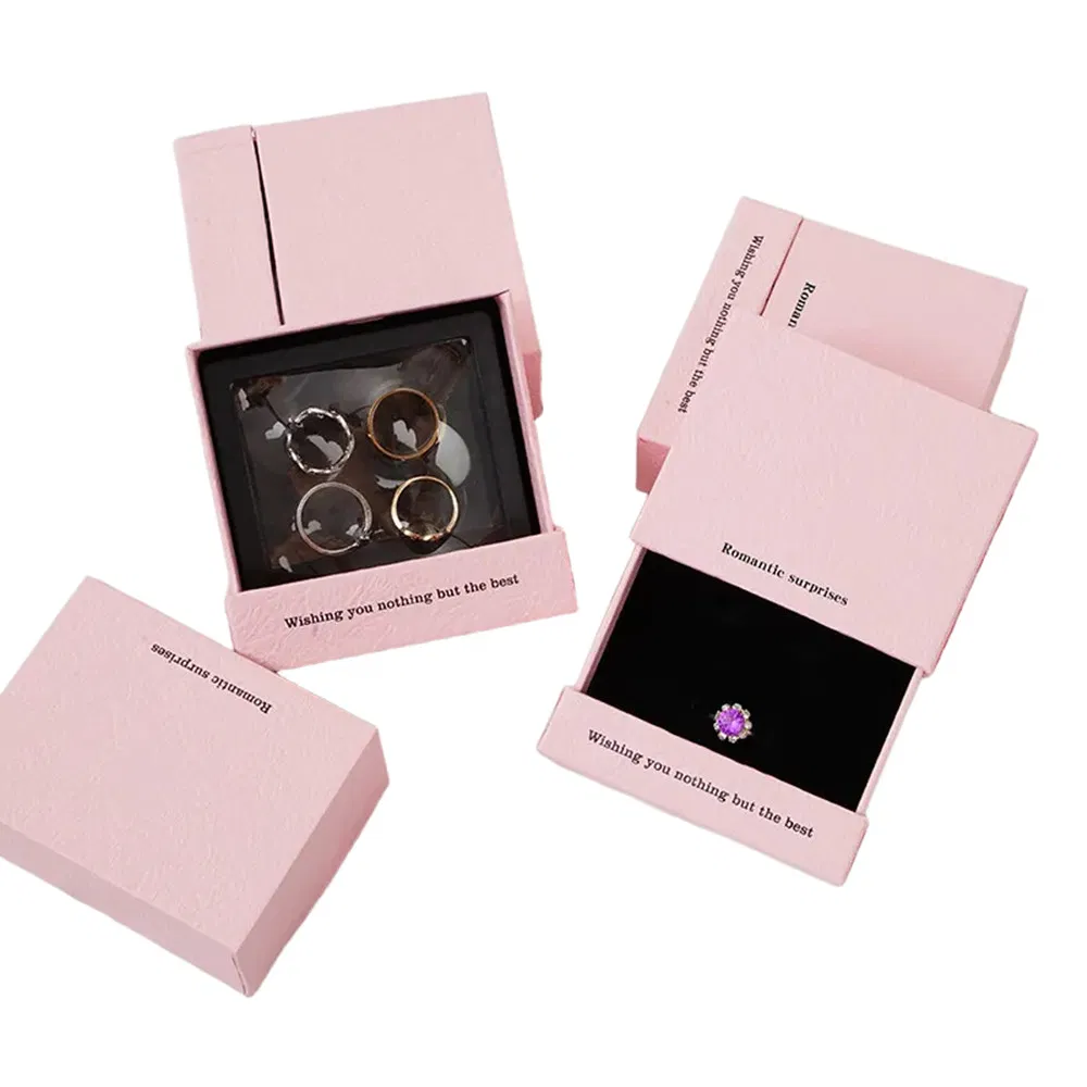 Premium Handcrafted Red Cardboard Jewelry Box with Specialty Paper Lining