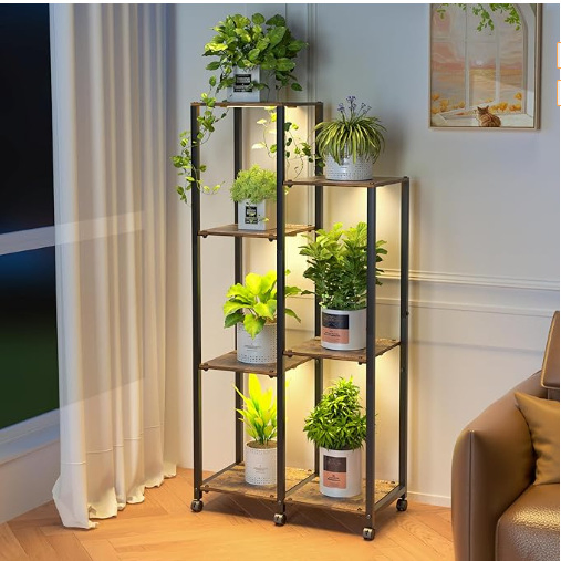 Heavy Duty Utility Storage Shelf, Multi-Purpose Wood Metal Organizer for Kitchen, Living Room and Balcony