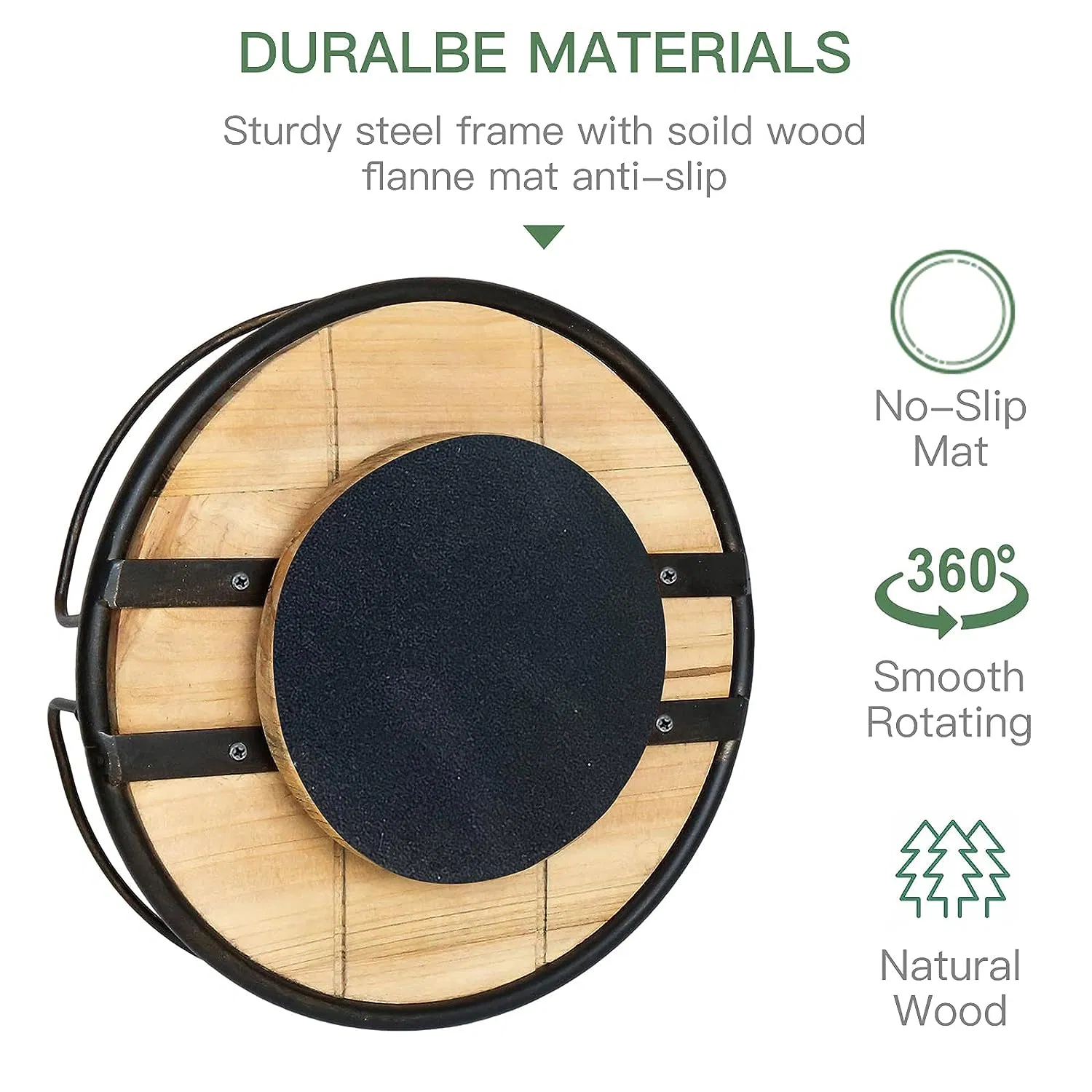 Wood Lazy Susan Organizer for Table Kitchen Turntable Wood Rotating Spice Rack