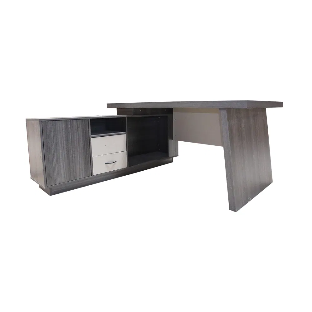 Wood Executive Desk and Chair Set, Luxury Stylish CEO Office Furniture with Drawer for Lady Manager