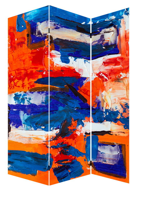 Factory Decorative Morocco Pattern 3 Panel Canvas/Wooden Folding Room Dividers for Home