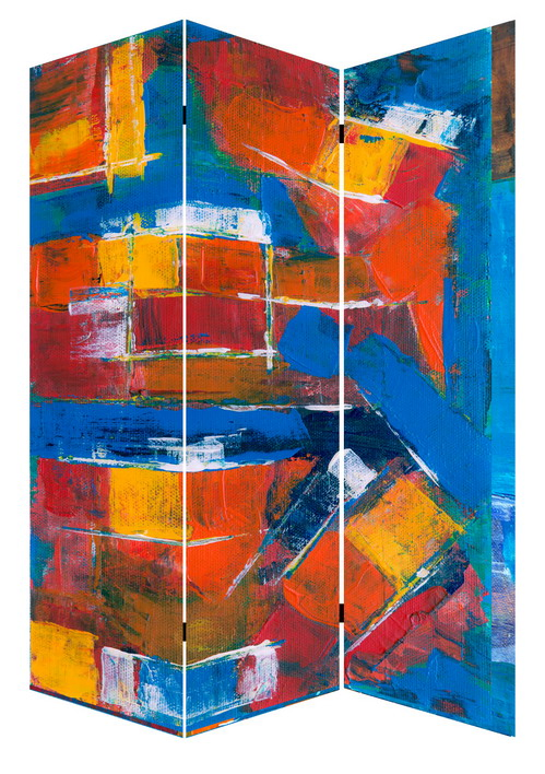 Factory Decorative Morocco Pattern 3 Panel Canvas/Wooden Folding Room Dividers for Home