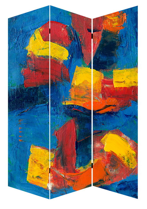 Factory Decorative Morocco Pattern 3 Panel Canvas/Wooden Folding Room Dividers for Home