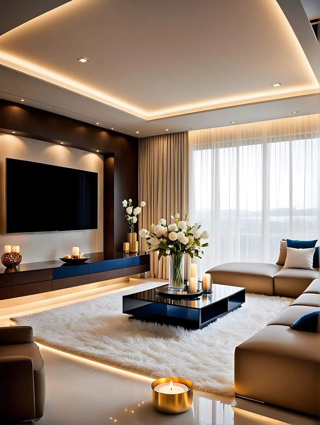 Modern Minimalist TV Cabinet Living Room Furniture Solid Wood TV Stand