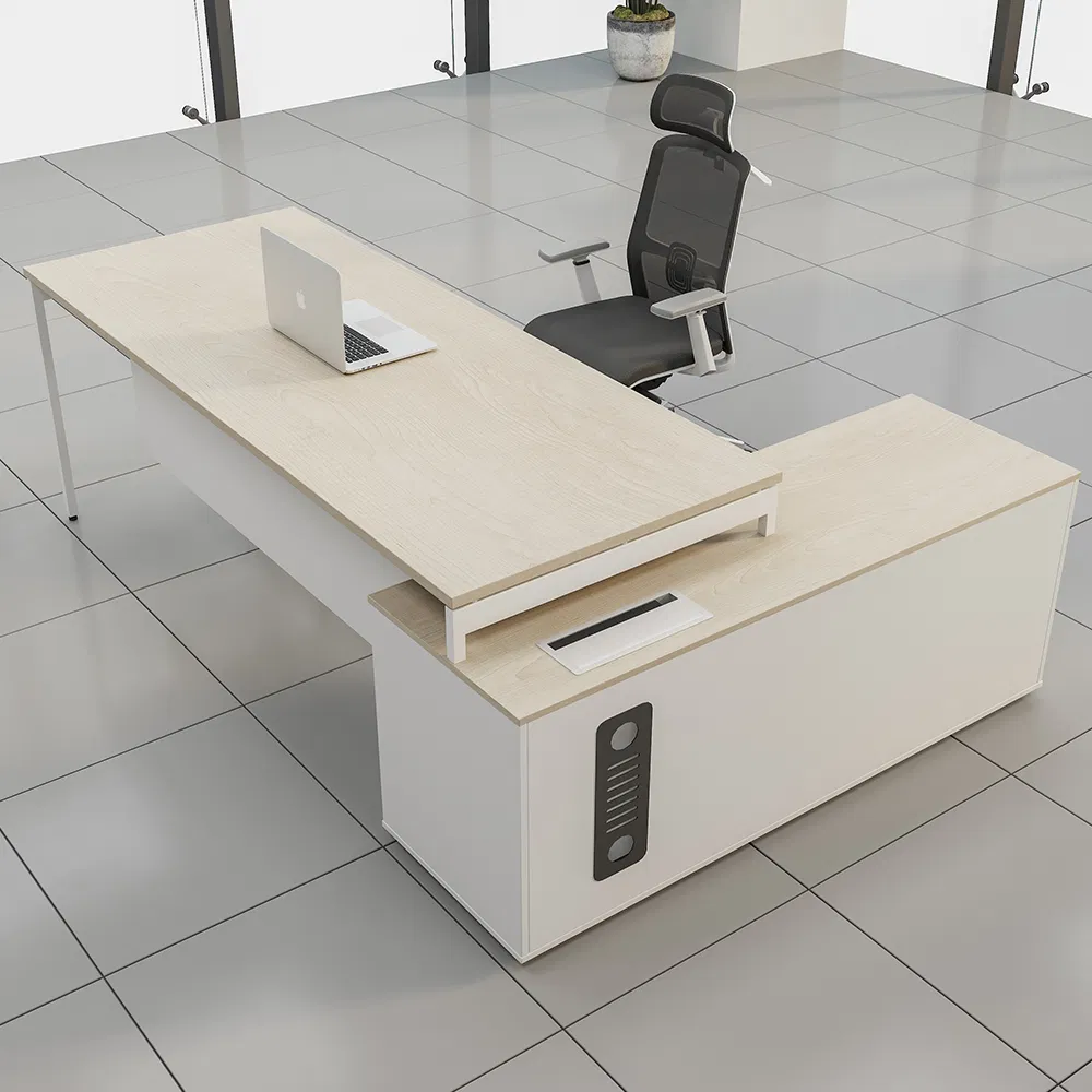 Luxury Modern Executive L Shape Wooden Furniture Computer Office Desk with Drawers