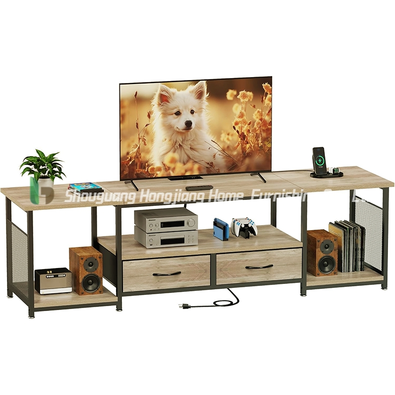 Modern Minimalist Large TV Stand with Storage Drawers for Living Room Entertainment