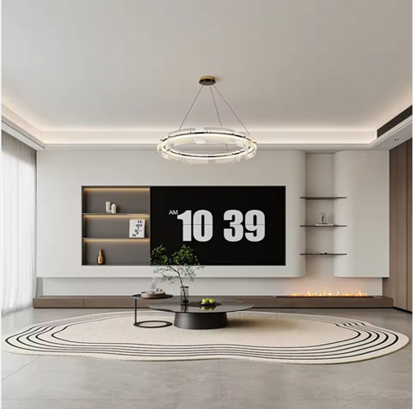 Modern TV Stand with 3 Cabinets &amp; Open Shelves &amp; Steel Leg, Minimalist Wooden Sturdy TV Console