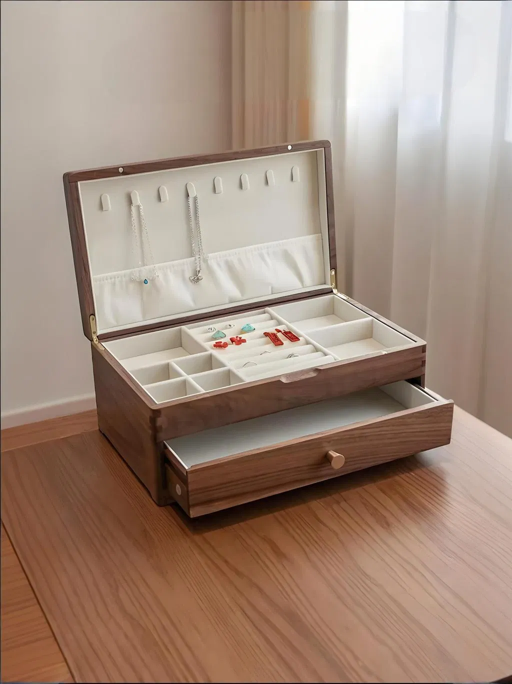 Luxury Handcrafted Wooden Jewelry Box for Storage and Gift