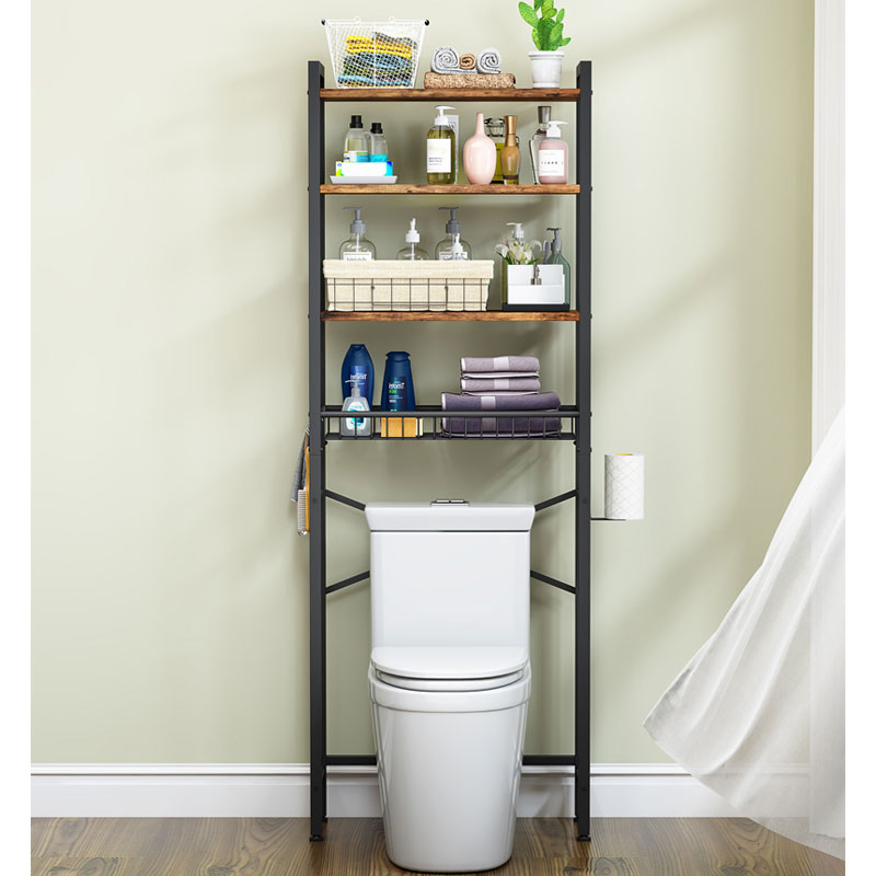 Heavy Duty Utility Storage Shelf, Multi-Purpose Wood Metal Organizer for Kitchen, Living Room and Balcony