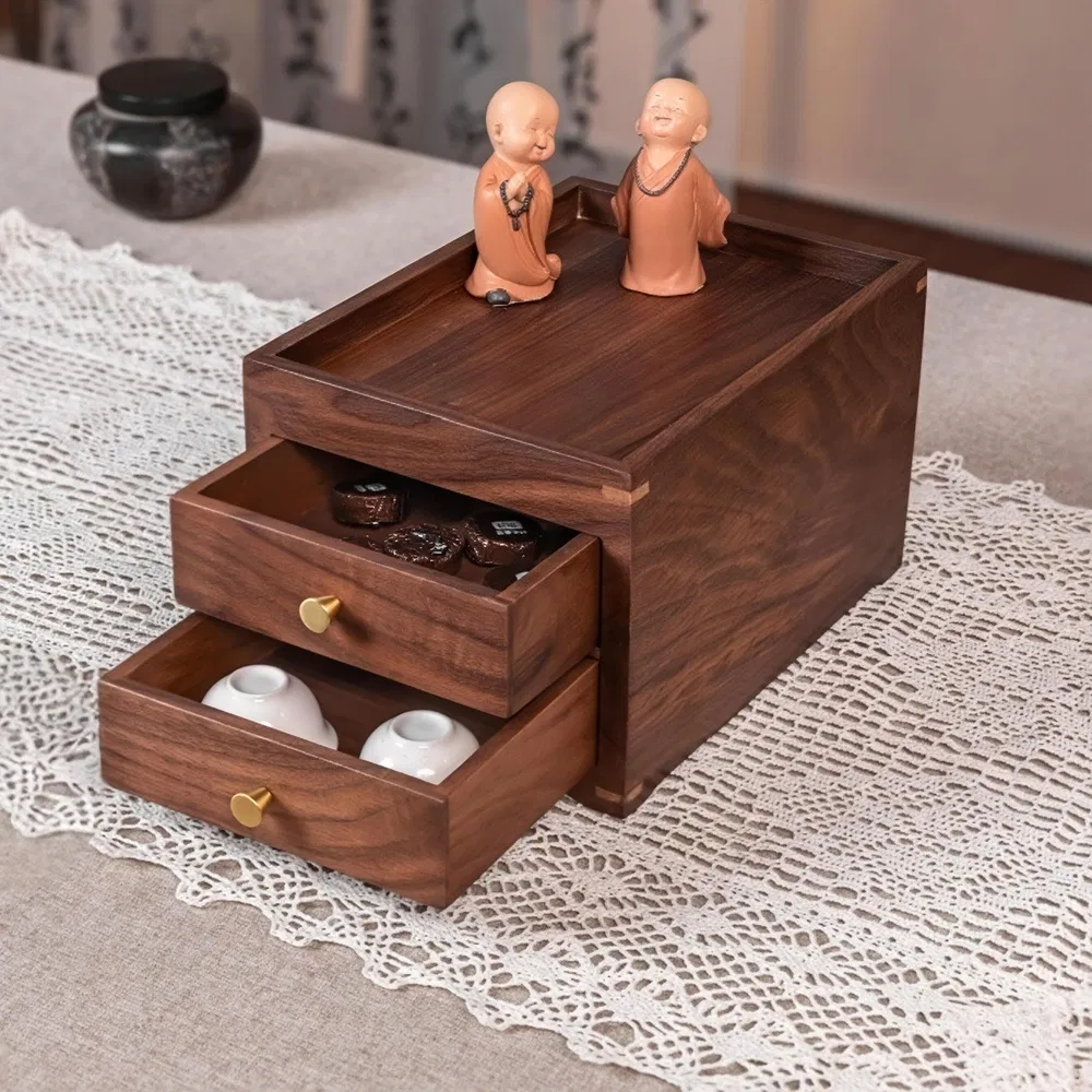 Handcrafted Wood Black Walnut Jewelry Box for Jewelry and Gift