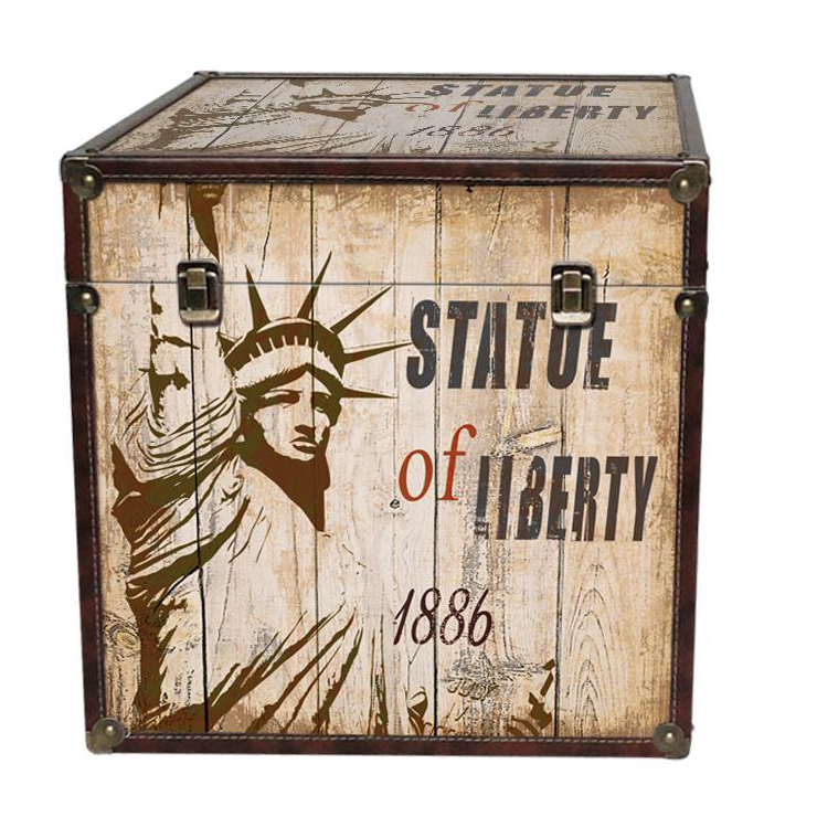 Night Stand Statue Liberty 1886 with 4 Drawer for Bed Room