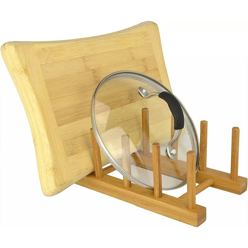 Multifunctional Bamboo Wood Dish Rack Drain/Dry/Storage Plate Rack-Standing Kitchen Rack Cabinet Organizer