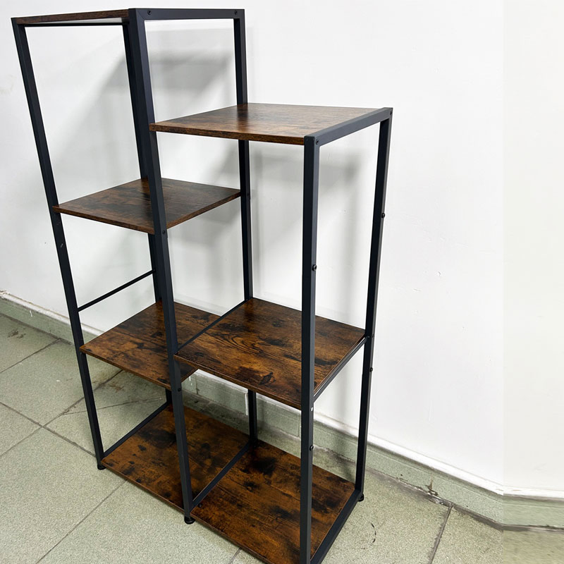 Heavy Duty Utility Storage Shelf, Multi-Purpose Wood Metal Organizer for Kitchen, Living Room and Balcony