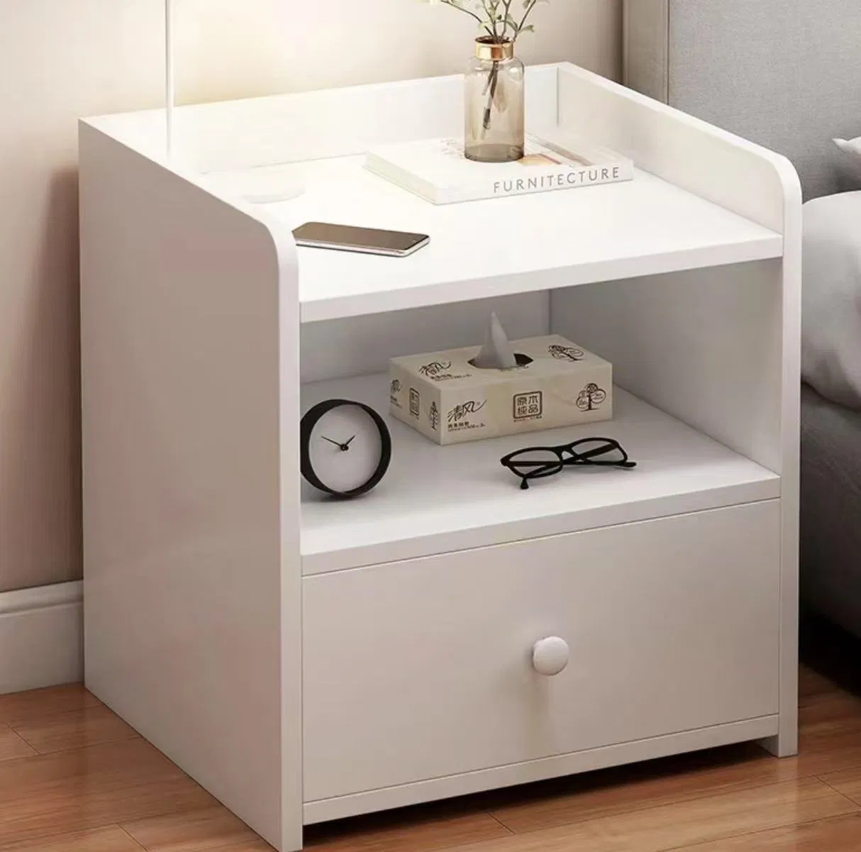 Modern Wooden Nightstand: Affordable Storage for Bedroom Essentials