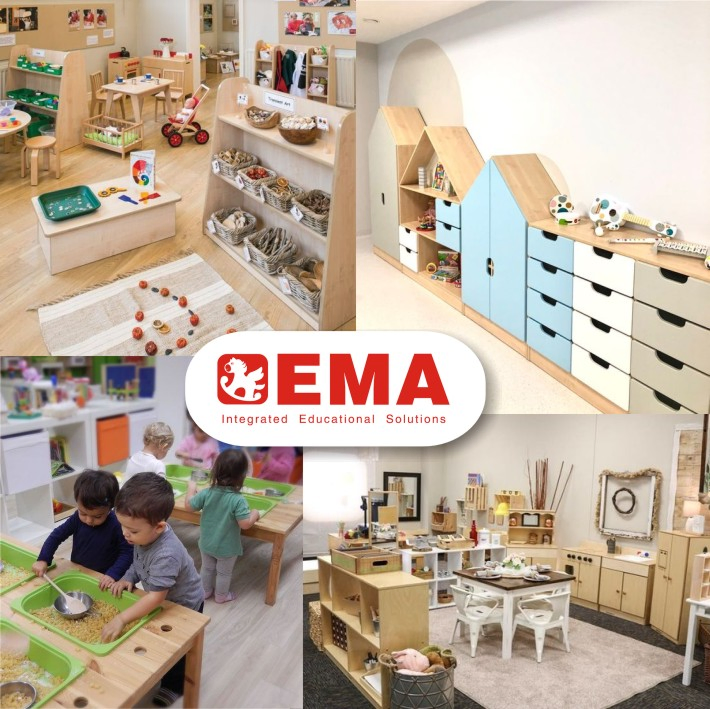 EMA Kids Role Play Kitchen Furniture for 3-12 Years with Eco-Friendly Materials