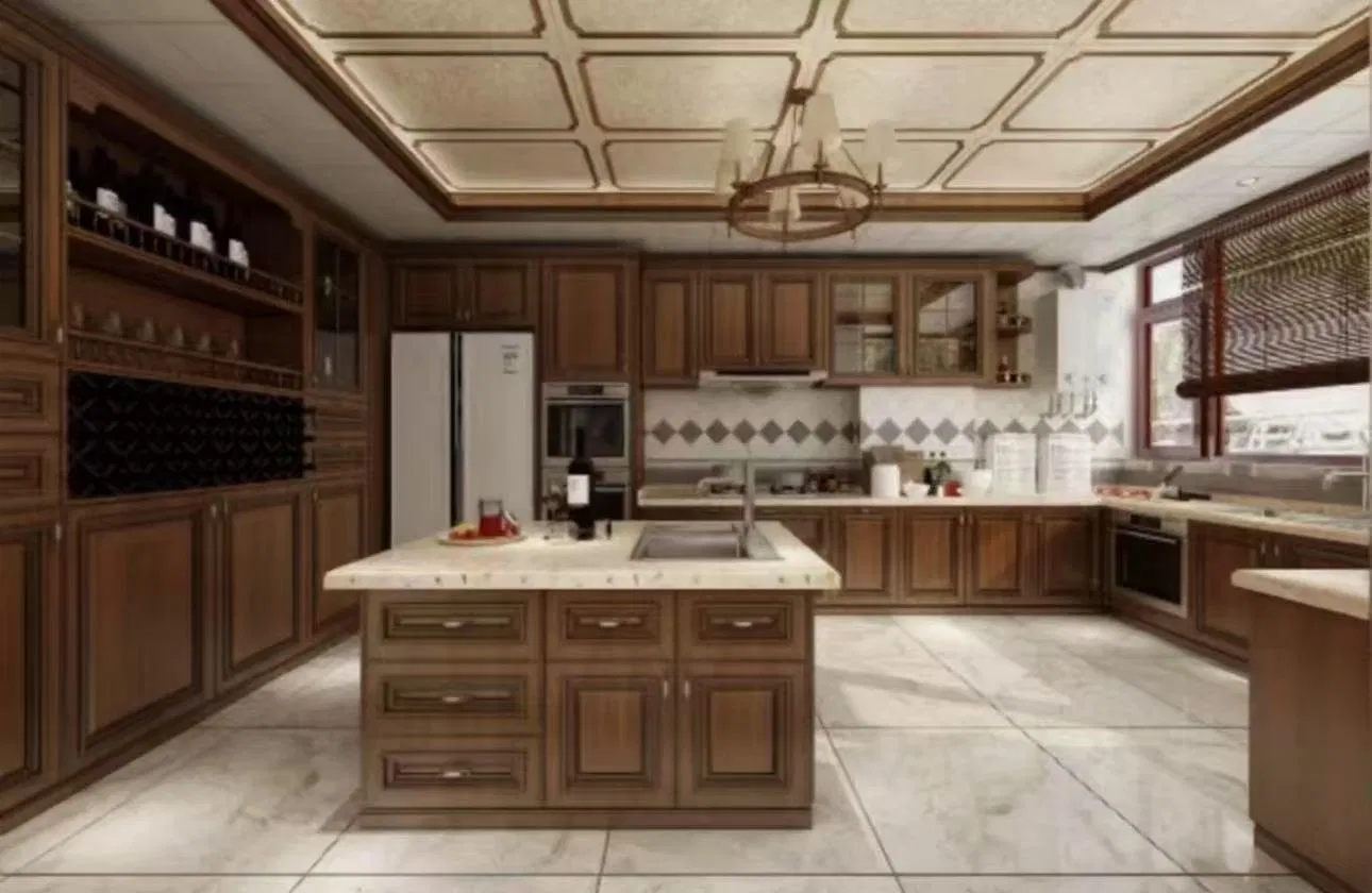 Elegant U-Shape Wooden Kitchen Organizer for Contemporary Spaces