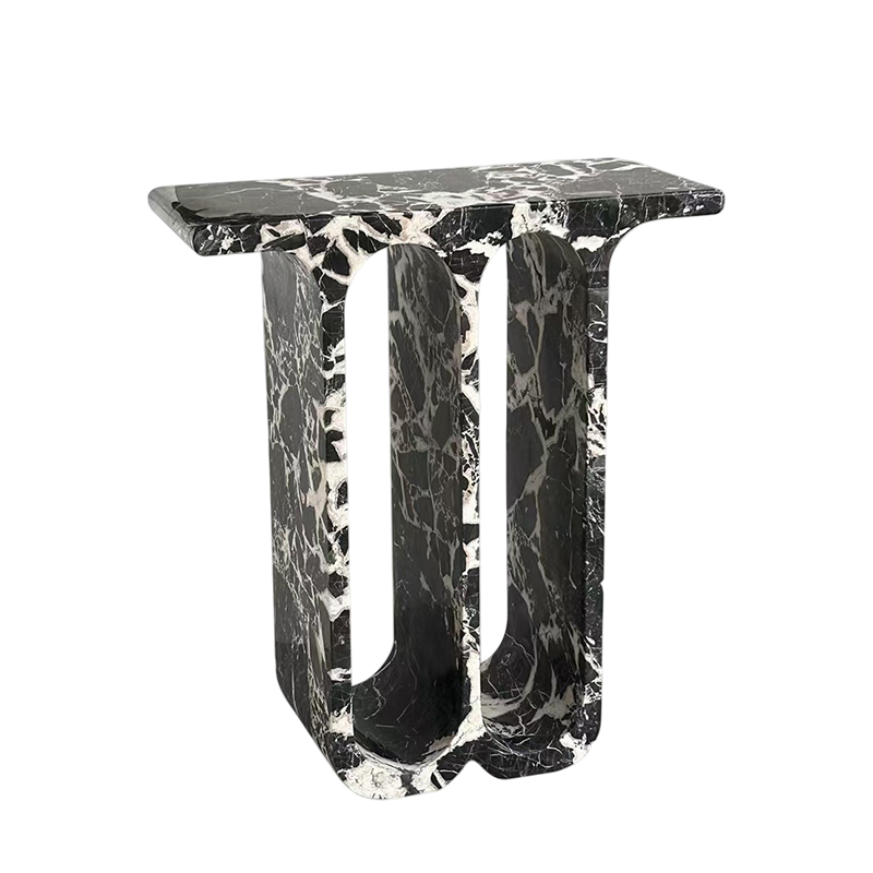 Black Marble Arch Console Table Furniture Sofa Modern Marble Side Entryway Table