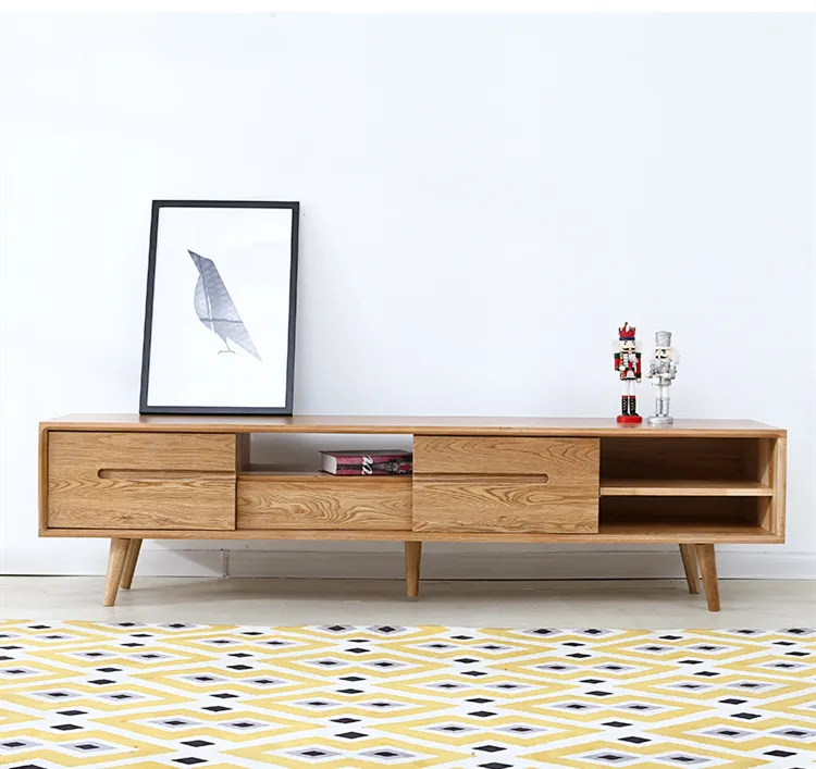 Nordic Minimalist Solid Wood TV Stand