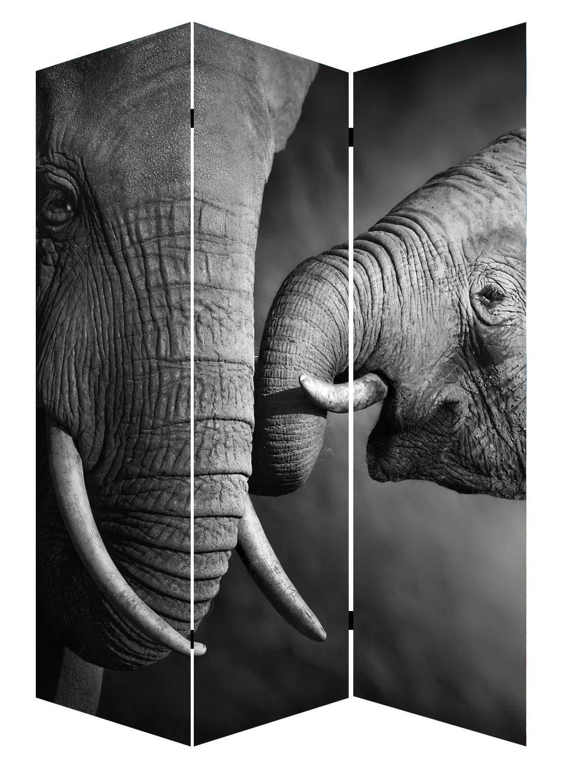 Hot Selling Elephant Indian Style Colorful Print 3 Panel Canvas/Wooden Screen &amp; Room Dividers