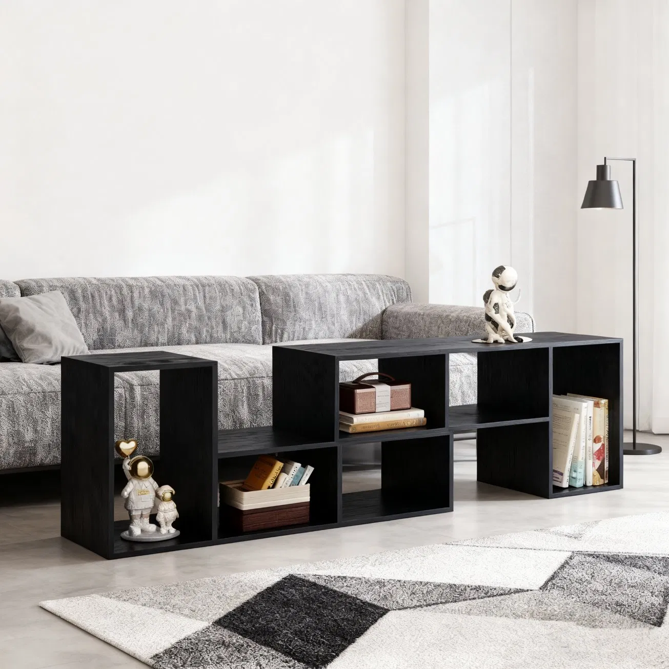 Black Stylish Minimalist Modern Furniture Durable Poplar TV Stand for Storage Living Room Bedroom Hotel