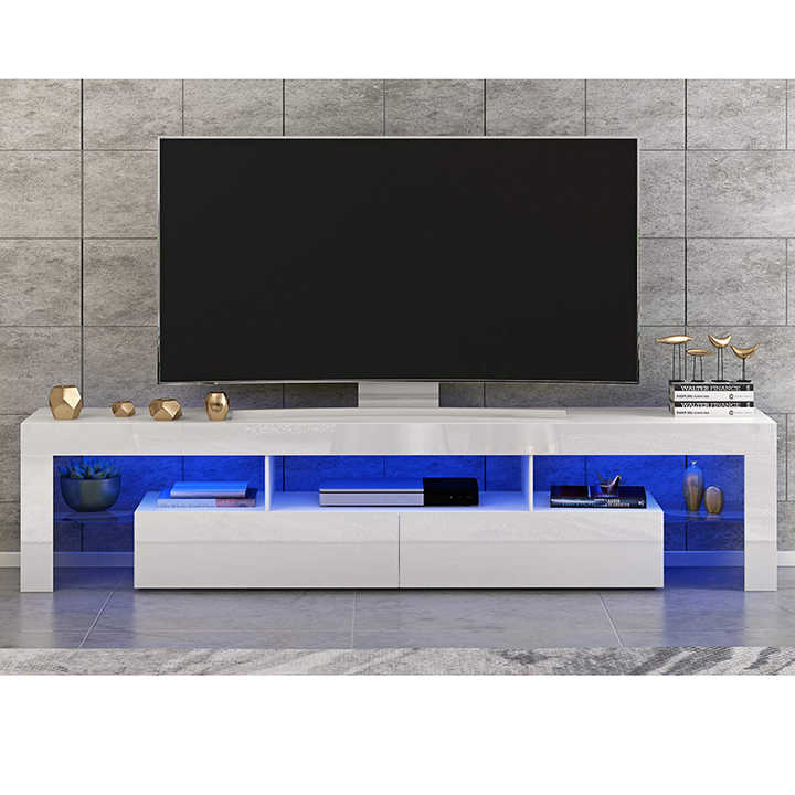 Customizable TV Cabinet Home Living Room TV Stand High-Gloss LED Light Modern Minimalist Under The Door Storage Mesa De TV