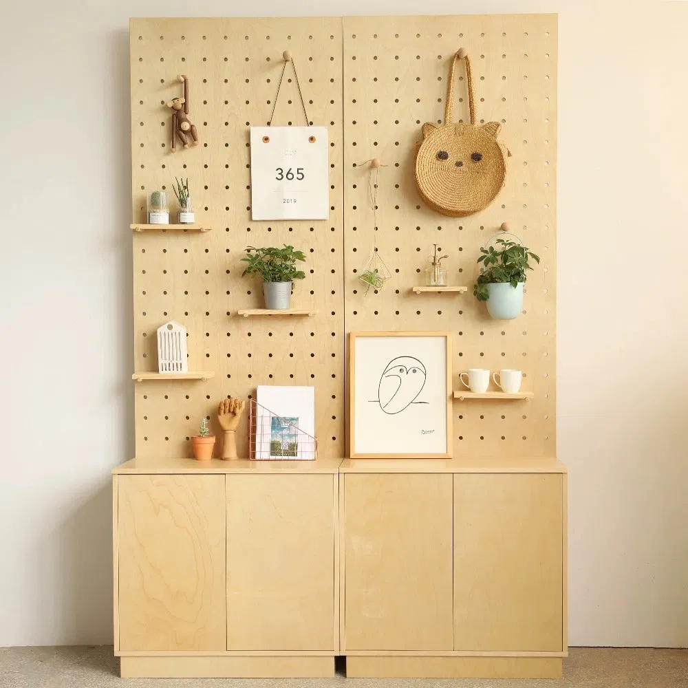 Pegboard Display Stand Pegboard Shelves Storage Organizer Wall Mount Pegboard Floating Rack Wood Display Shelves