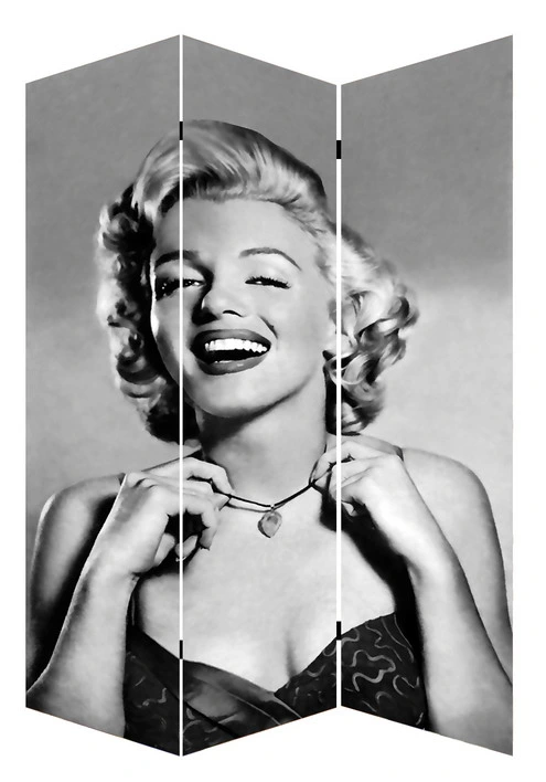 Hot Selling Marilyn Monroe Audrey Hepburn Women Portrait Print 3 Panel Canvas/Wooden Screen &amp; Room Dividers