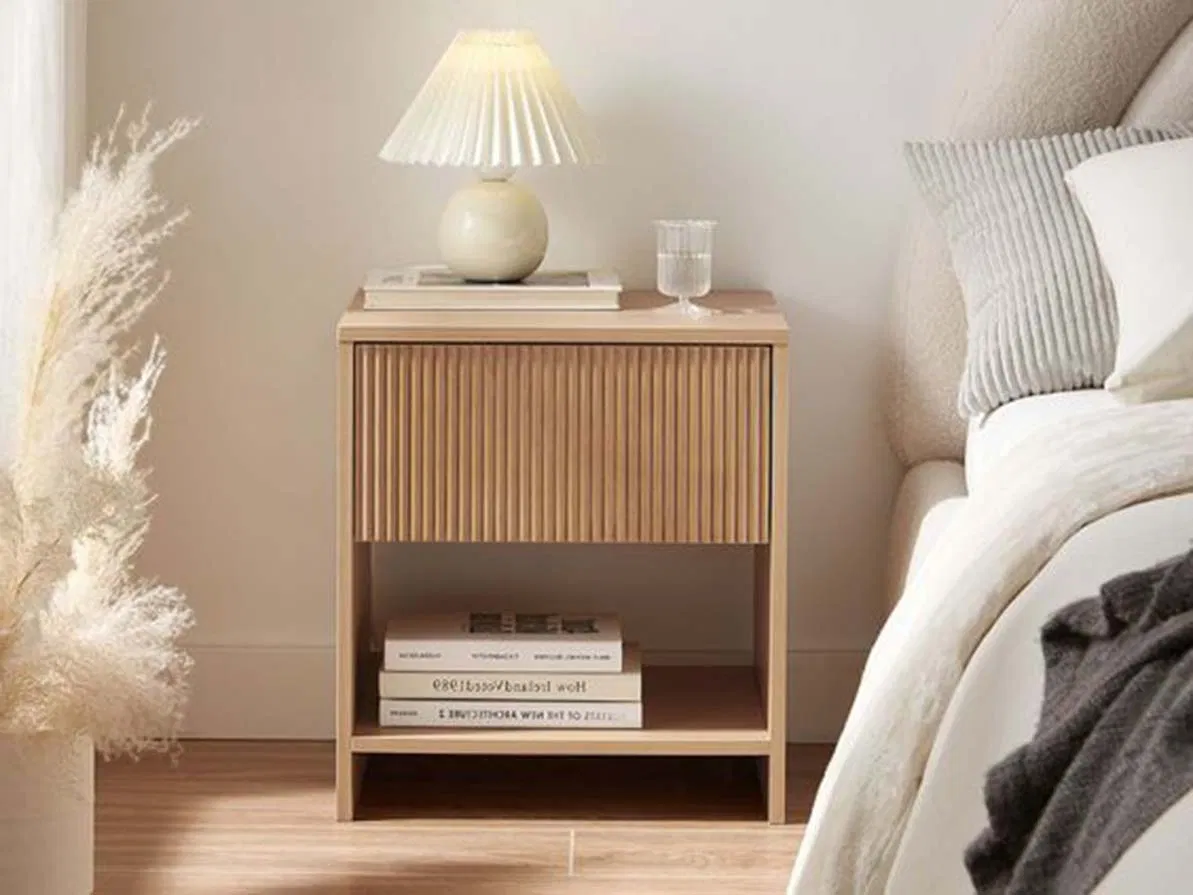 [Limited Time Special] High-End Rock Panel Bedside Table Scratch-Resistant Wear-Resistant Easy to Clean Bedroom Luxury Support High-End Atmosphere Nightstands