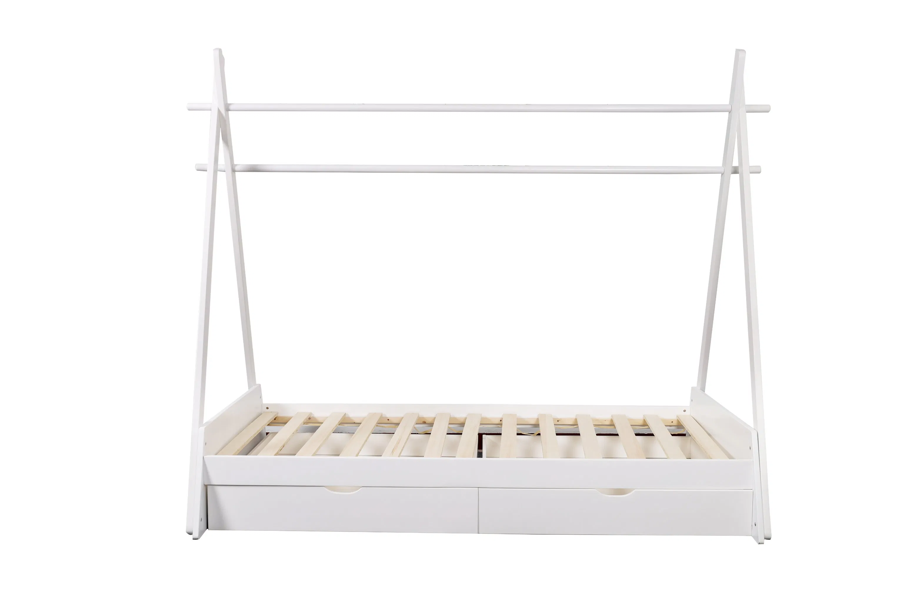 Storage Space House Bed Painting Color Customized Wooden Kids Furniture